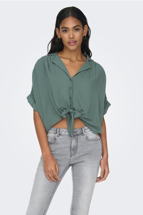 Only onlpaula life s/s tie shirt wvn noo
